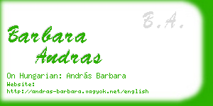 barbara andras business card